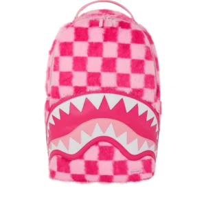 PINK FUR CHECK BACKPACK
