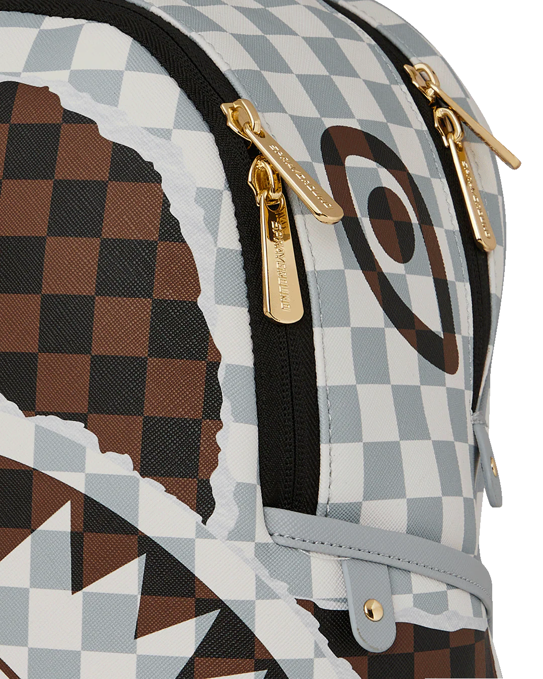 CREAM AND BROWN TEAR CHECK SAVAGE BACKPACK - Image 3