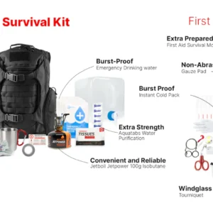 1 Person Tactical Real Meal Emergency Survival Kit with NOAA Weatherband Radio